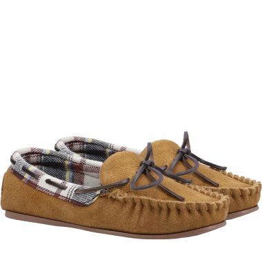 Cotswold Women's Chatsworth Moccasin Slippers - Tan