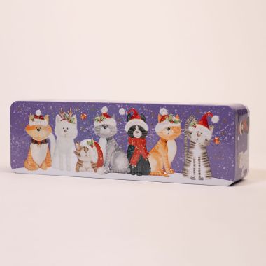 Stem Ginger Biscuit Tin, Christmas Cats - 225g