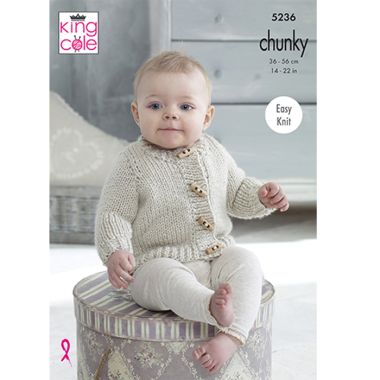 King Cole Children's Chunky Striped and Plain Tops Knitting Pattern