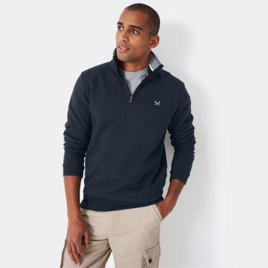 Crew Clothing Men's Classic 1/2 Zip Sweatshirt - Navy
