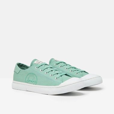 Joules Women's Coast Canvas Trainers - Light Green