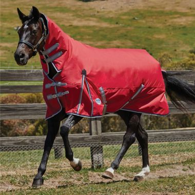 Weatherbeeta ComFiTec Classic Combo Neck Lite Turnout Rug - Red/Silver/Navy