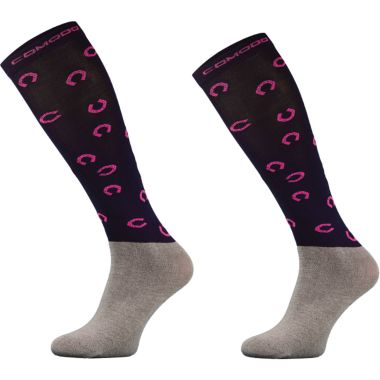Comodo Children’s Microfibre Novelty Horseshoe Sock – Navy/Purple