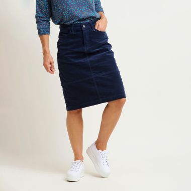 Brakeburn Women's Cord Midi Skirt - Blue