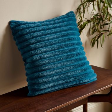Catherine Lansfield Cosy Ribbed Cushion - Teal