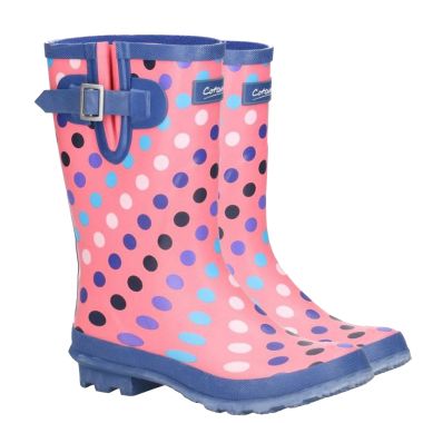 Cotswold Women's Paxford Mid Light Wellington Boots - Pink/Multi Spot