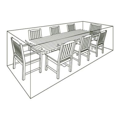 LG Outdoor 8 Seat Rectangular Dining Set Deluxe Protective Cover