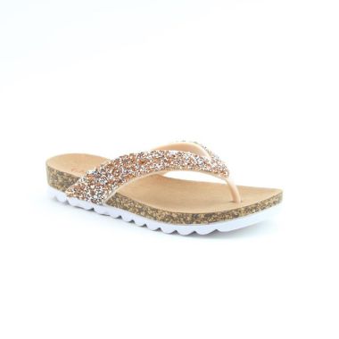 Heavenly Feet Women's Crocus Toe Post Sandals - Gold