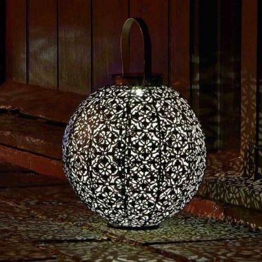 Smart Solar Damasque Lantern - Bronze