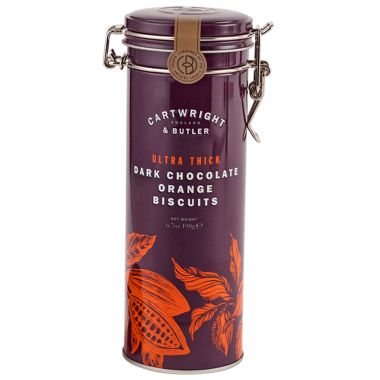 Cartwright & Butler Ultra Thick Dark Chocolate Orange Biscuits Tin 