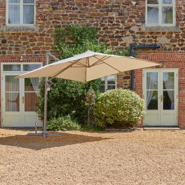 LG Outdoor Deluxe Cantilever Square Parasol, 3m - Taupe