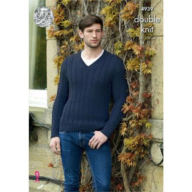 King Cole Men's Slipover and Sweater Knitting Pattern