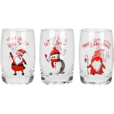 Christmas Drinking Glasses - Set of 3
