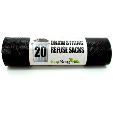 Eco Bag Drawstring Refuse Liners, 80 Litres - 20 Pack