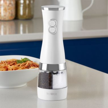 Tower Electric Duo Salt & Pepper Mill - White