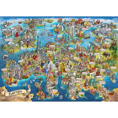  Gibsons Exploring Europe Jigsaw Puzzle - 1000 Piece