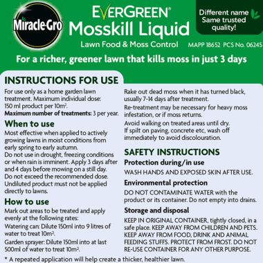 Miracle-Gro EverGreen Mosskill Liquid Lawn Food - 1 Litre