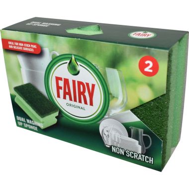 Fairy Original Dual Non Scratch Sponge Scourers - 2 Pack