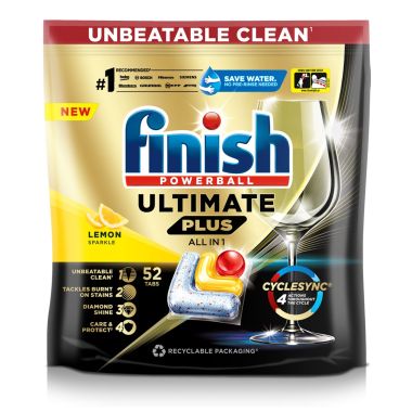 Finish Ultimate Plus All-In-One Dishwasher Tablets, Lemon - 52 Pack