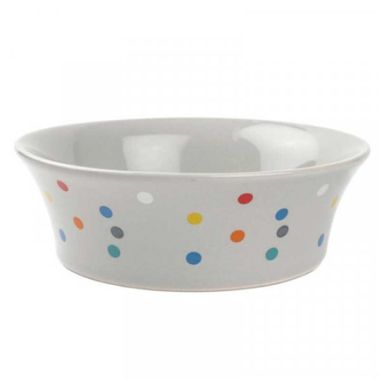  Zoon Flared Polka Dot Ceramic Cat Bowl - 15cm