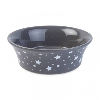 Zoon Flared Starry Ceramic Cat Bowl - 15cm