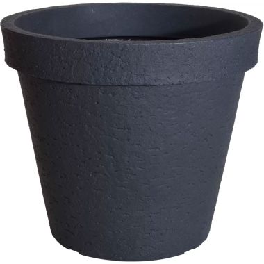 Round Stone-Effect Plant Pot, Anthracite - 68cm