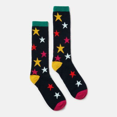 Joules Women’s Fluffy Socks – Navy Multi Stars