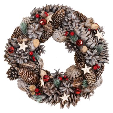 Frosted Star Christmas Wreath - 30cm