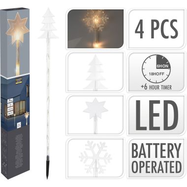 75cm Battery LED Garden Stick Decorations - Warm White