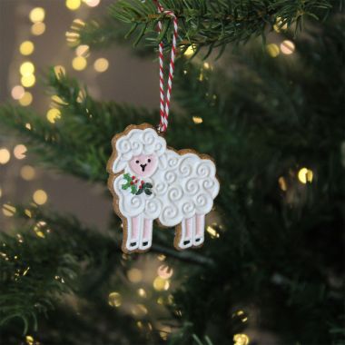 Gingerbread Sheep Decoration - 6cm