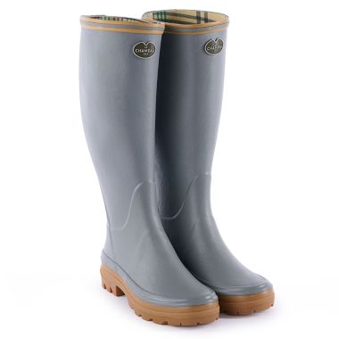Le Chameau Women's Giverny Jersey Lined Wellington Boot - Grey