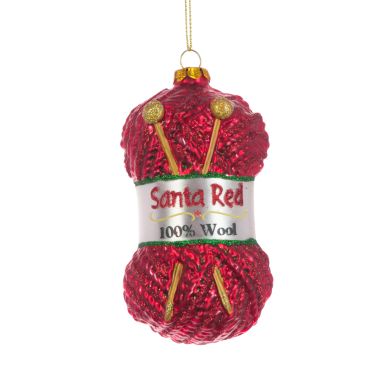 Glass Ball Of Wool Bauble - 11cm