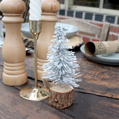 Snowy Silver Christmas Tree Decoration - 14cm