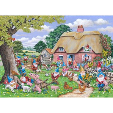 House Of Puzzles Big 500 The Harrow Collection MC541 Gnome Farm Jigsaw Puzzle - 500 Piece