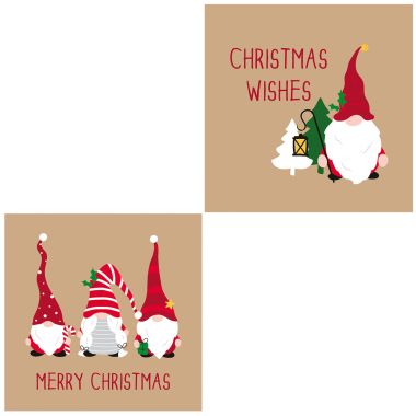 Gonk Christmas Cards, Brown - Pack of 12