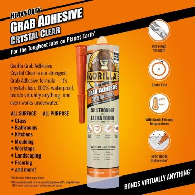 Gorilla Heavy Duty Grab Adhesive, 270ml - Clear