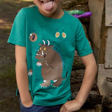 Joules Children’s Ben T-Shirt – Gruffalo Herringbone Green