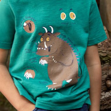 Joules Children’s Ben T-Shirt – Gruffalo Herringbone Green