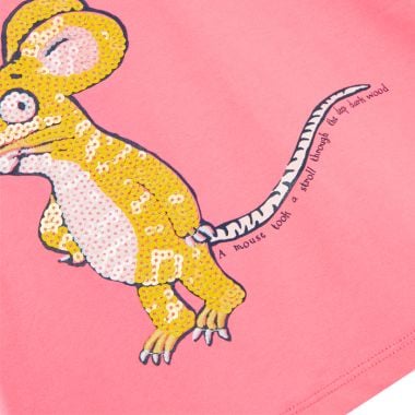 Joules Children's Astra Artwork Top - Gruffalo Pink Mouse
