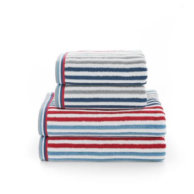 Hanover Stripe Bath Towel - Denim
