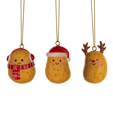 3 Happy Potatoes Hanging Decorations