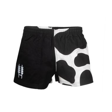Hexby Unisex Holstein Harlequin Shorts - Black Cow Print