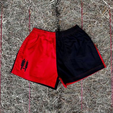 Hexby Unisex Harlequin Shorts - Red/Black