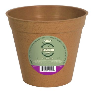 Haxnicks Compostable Bamboo 8” Plant Pot – Terracotta