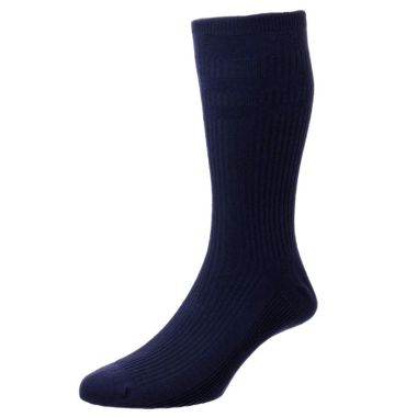HJ Hall Cotton Rich Softop® Extra Wide Socks - Navy