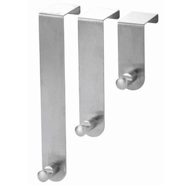 Blue Canyon Stainless Steel Over Door Hooks - Set of 3