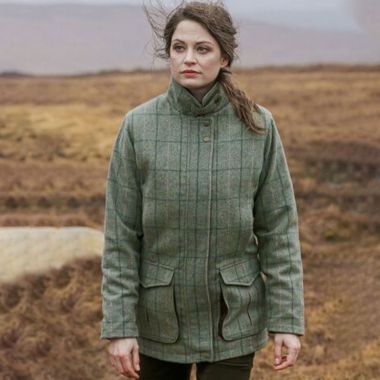 Hoggs of Fife Women's Roslin Technical Tweed Field Coat - Spring Bracken