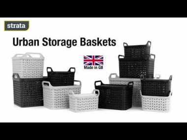 Strata Urban Storage Basket with Lid – 14 Litres, Cool Grey