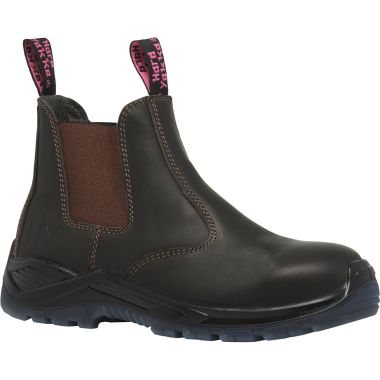 Hard Yakka Women’s Banjo Safety Slip-on Leather Dealer Boots – Brown