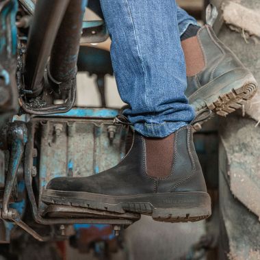 Hard Yakka Outback Steel Toe Safety Dealer Boots - Brown